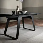 Mesa de jantar extensível em vidro cerâmico e metal fabricado na Itália - Ania Viadurini