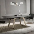 Mesa de jantar extensível em vidro cerâmico e metal fabricado na Itália - Ania Viadurini