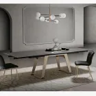 Mesa de jantar extensível em vidro cerâmico e metal fabricado na Itália - Ania Viadurini