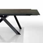 Mesa de jantar extensível de vidro cerâmico feita na Itália, Wilmer Viadurini