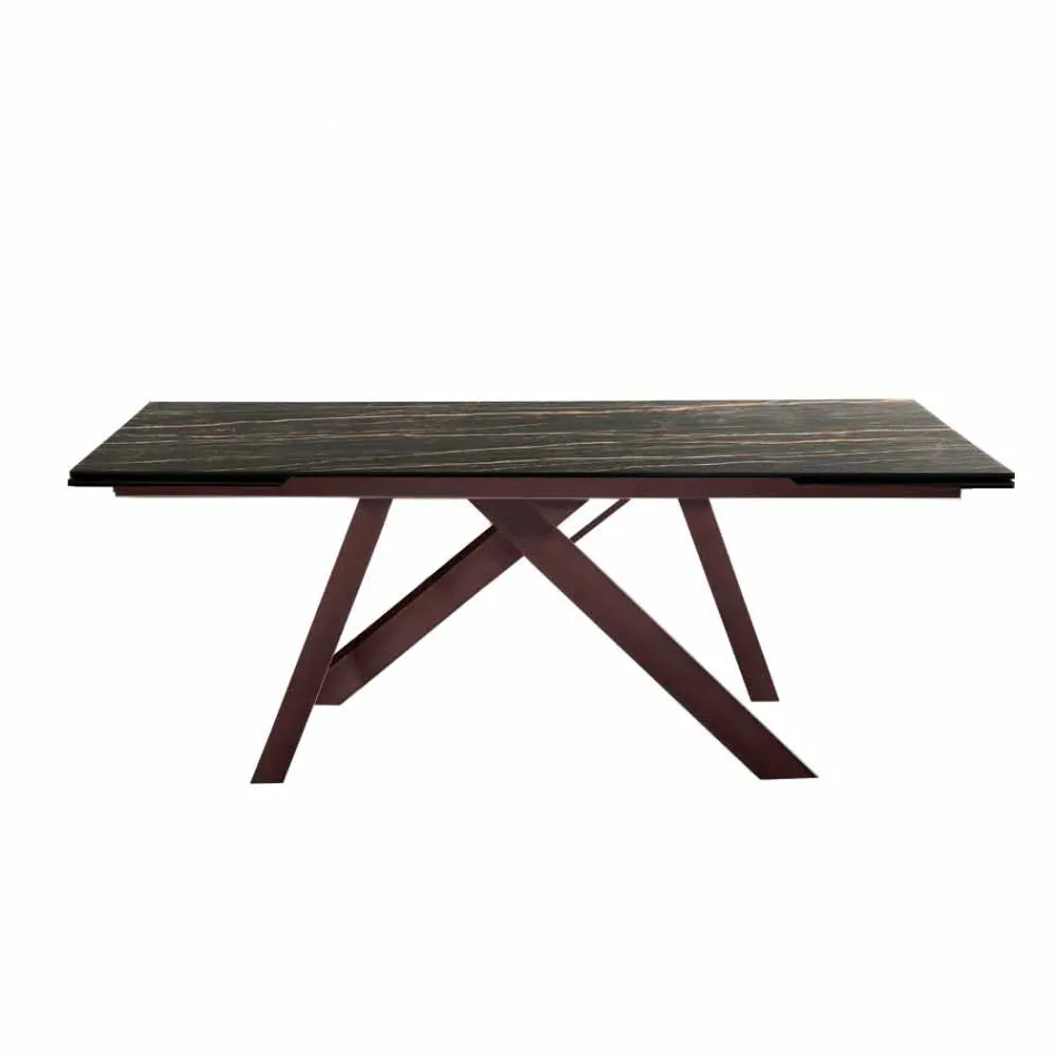 Mesa de jantar extensível em vitrocerâmica feita na Itália, Wilmer Viadurini