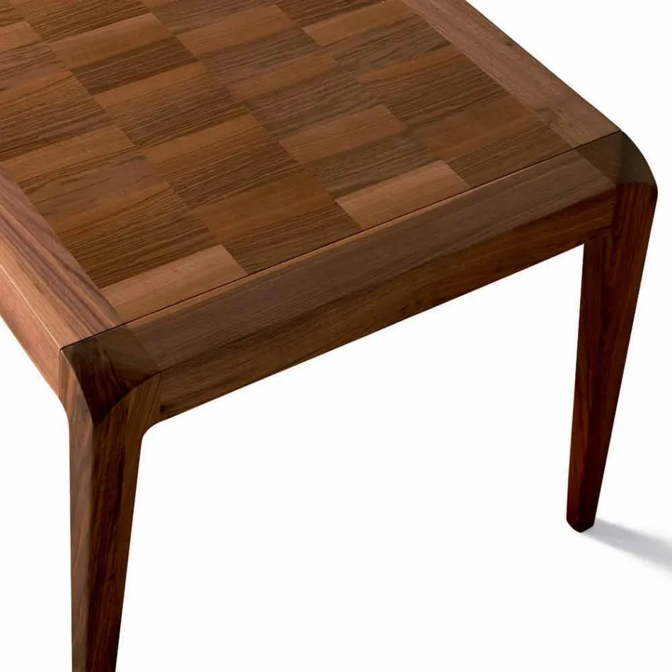 Mesa de jantar extensível madeira de nogueira natural design moderno Sanni Viadurini