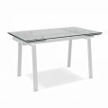 Mesa de jantar moderna extensível em vidro, L140 / 200x P80 cm, Nardo