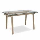 Mesa de jantar moderna extensível em vidro, L140 / 200x P80 cm, Nardo Viadurini