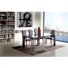 Mesa de jantar extensível, tampo de vidro temperado - Faleria Viadurini