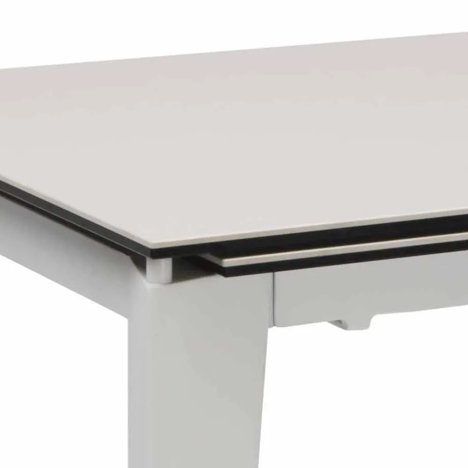 Mesa de jantar extensível em vitrocerâmica, 120 / 170xP80 cm, Bino Viadurini