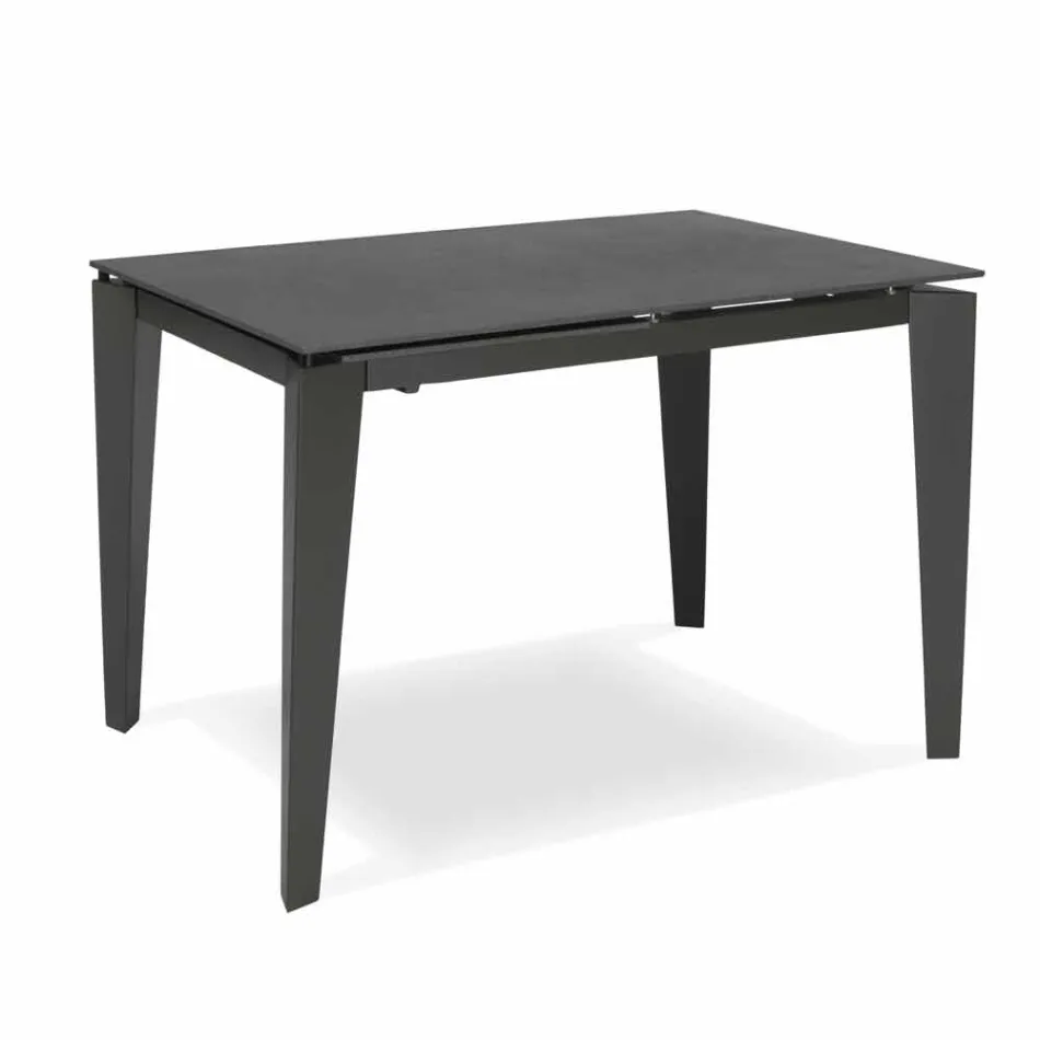 Mesa de jantar extensível em vitrocerâmica, 120 / 170xP80 cm, Bino Viadurini