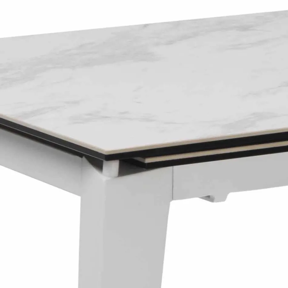 Mesa de jantar extensível em vitrocerâmica, 120 / 170xP80 cm, Bino Viadurini