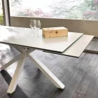 Mesa de jantar extensível em vitrocerâmica, l.160 / 240xp.90 cm, Bacco Viadurini