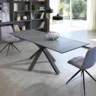 Mesa de jantar extensível em vitrocerâmica, l.160 / 240xp.90 cm, Bacco Viadurini