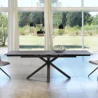 Mesa de jantar extensível em vitrocerâmica, l.160 / 240xp.90 cm, Bacco Viadurini