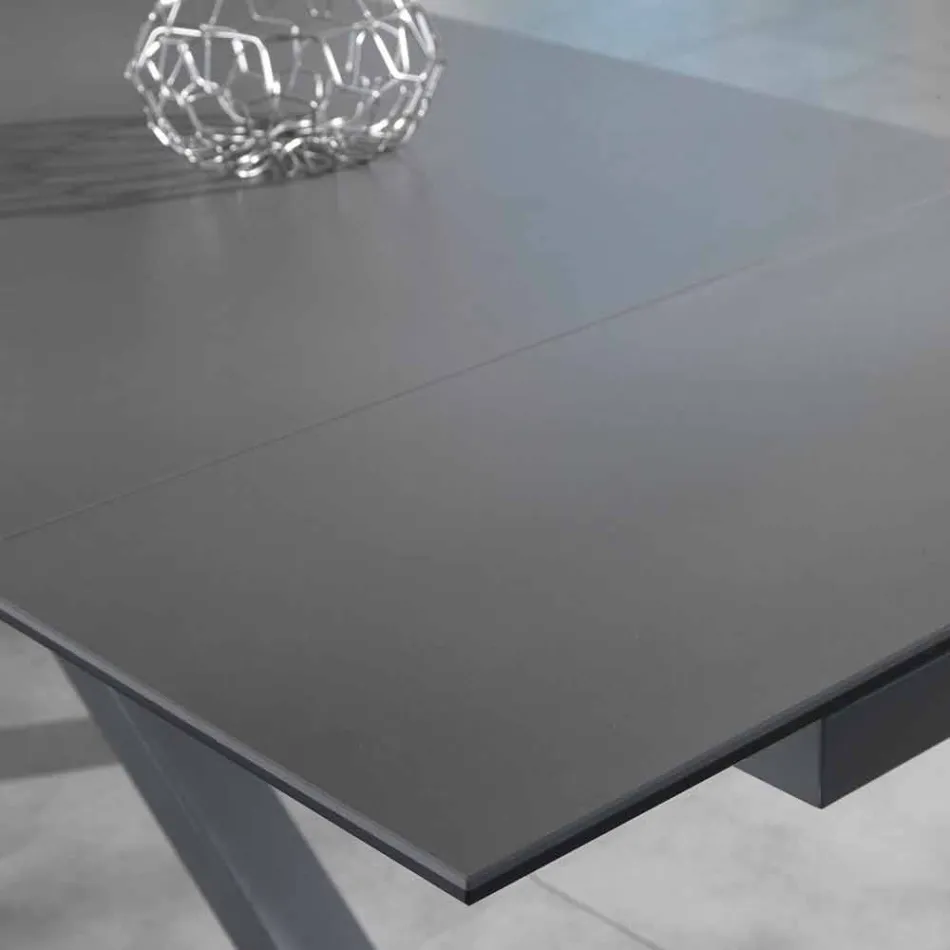 Mesa de jantar extensível em vitrocerâmica, l.160 / 240xp.90 cm, Bacco Viadurini