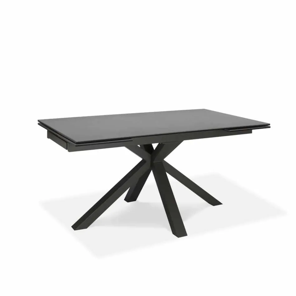 Mesa de jantar extensível em vitrocerâmica, l.160 / 240xp.90 cm, Bacco Viadurini
