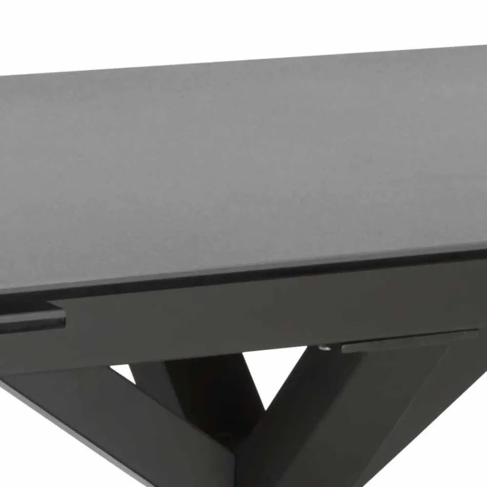 Mesa de jantar extensível em vitrocerâmica, l.160 / 240xp.90 cm, Bacco Viadurini