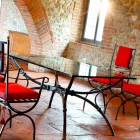 Mesa de jantar artesanal com tampo de vidro Made in Italy - Principe Viadurini