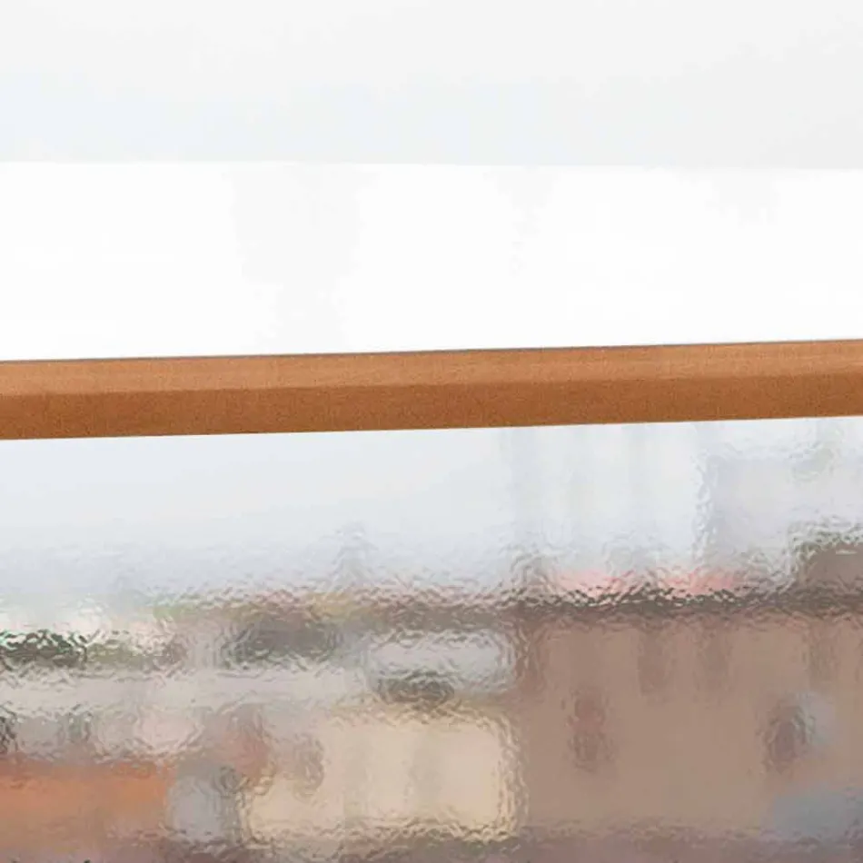 Mesa de Jantar Artesanal em Hpl e Mogno Sólido Made in Italy - Carvalho Viadurini