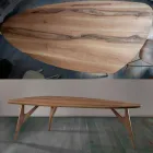 Mesa de Jantar Artesanal em Madeira Maciça de Nogueira Made in Italy - Nocino Viadurini