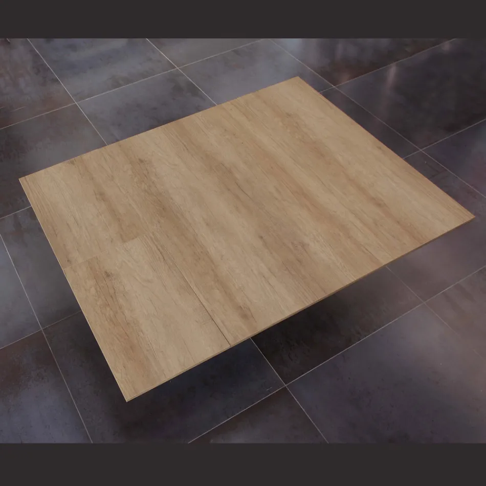 Mesa de Jantar que Estende e Alarga em Melamina e Metal - Devendra Viadurini