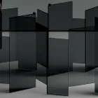 Mesa de Jantar com Base e Tampo de Vidro Retangular Made in Italy - Thommy Viadurini