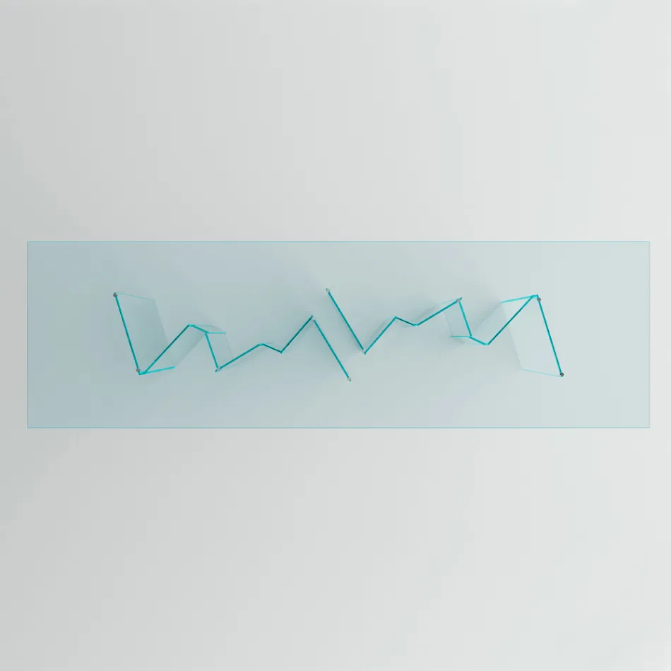 Mesa de Jantar com Base e Tampo de Vidro Retangular Made in Italy - Thommy Viadurini