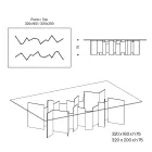 Mesa de Jantar com Base e Tampo de Vidro Retangular Made in Italy - Thommy Viadurini