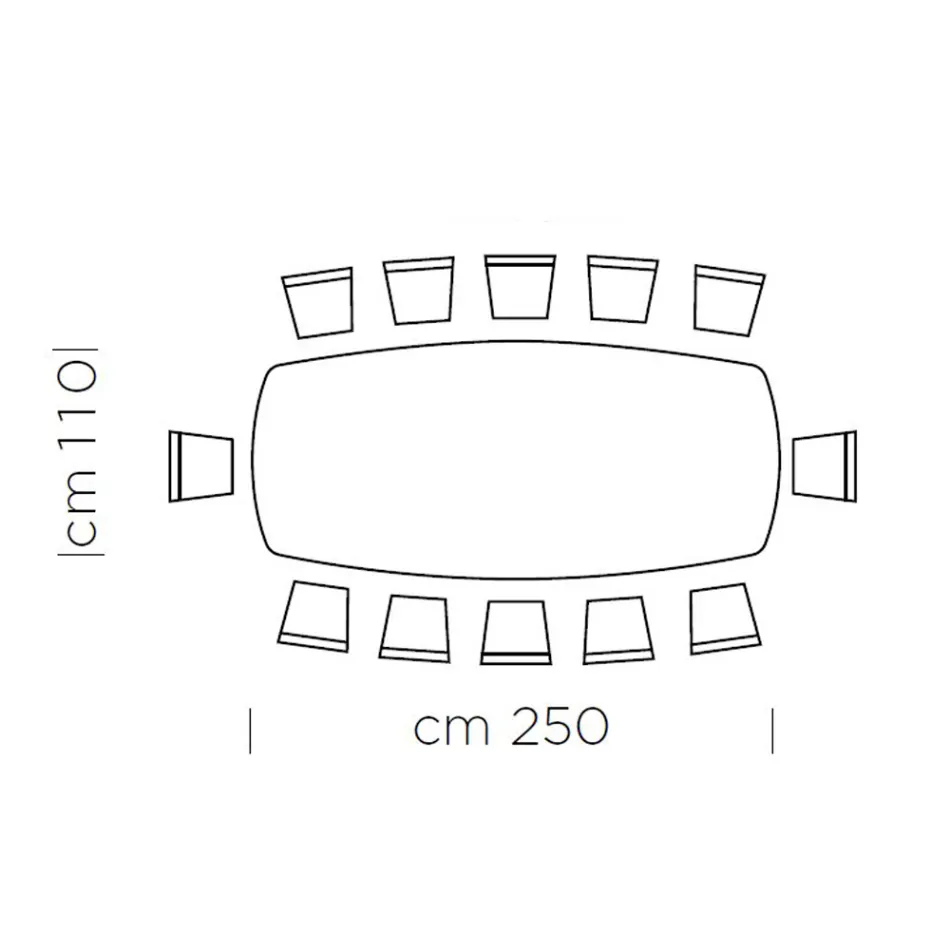 Mesa de Jantar com Tampo em Barril em Laminado HPL Fabricado na Itália - Settimmio Viadurini