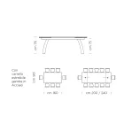 Mesa de Jantar com Tampo de Vidro Extensível Fabricado na Itália - Antimo Viadurini