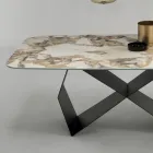 Mesa de Jantar com Tampo Cerâmico Efeito Mármore Made in Italy - Mirco Viadurini