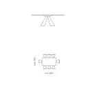 Mesa de Jantar com Tampo Fenix e Base de Aço Fabricado na Itália - Dálmata Viadurini