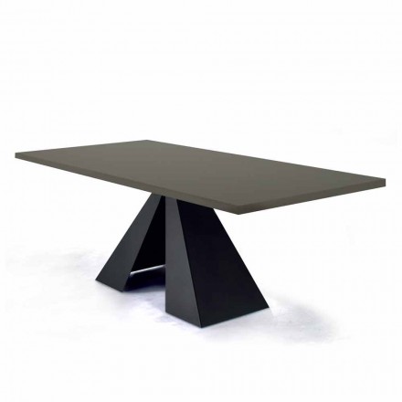 Mesa de Jantar com Tampo Fenix e Base de Aço Fabricado na Itália - Dálmata Viadurini