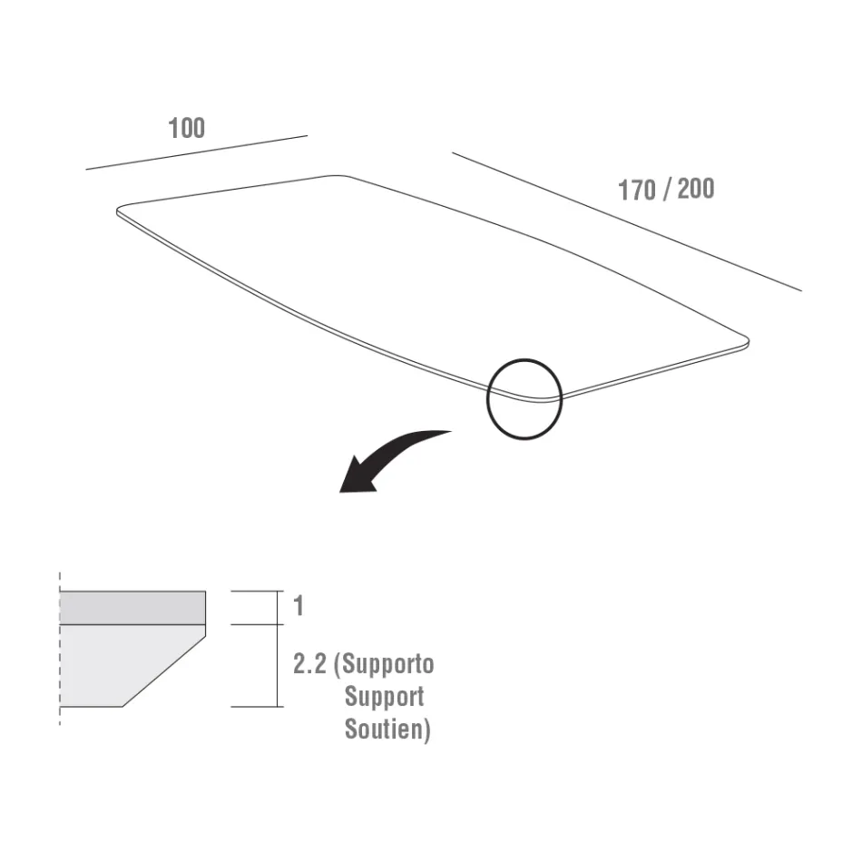 Mesa de Jantar com Tampo Hpl e Base Metálica Made in Italy - Aresto Viadurini