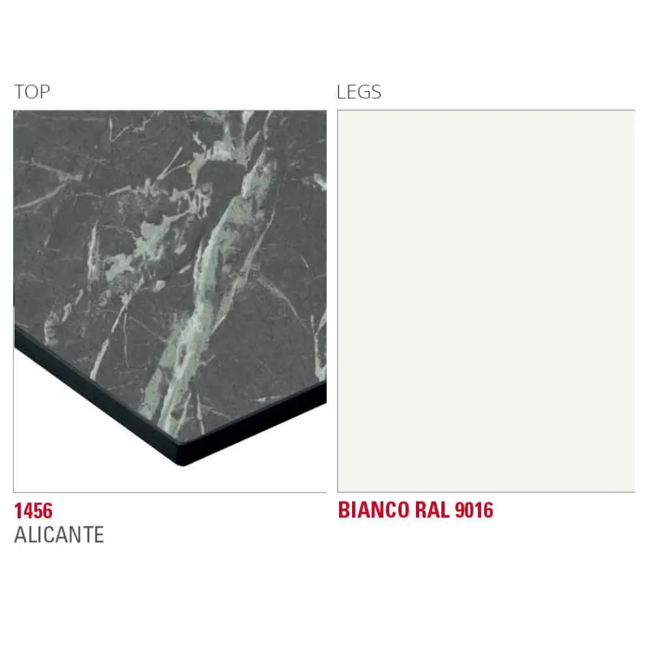 Mesa de Jantar com Tampo Hpl e Base Metálica Made in Italy - Aresto Viadurini