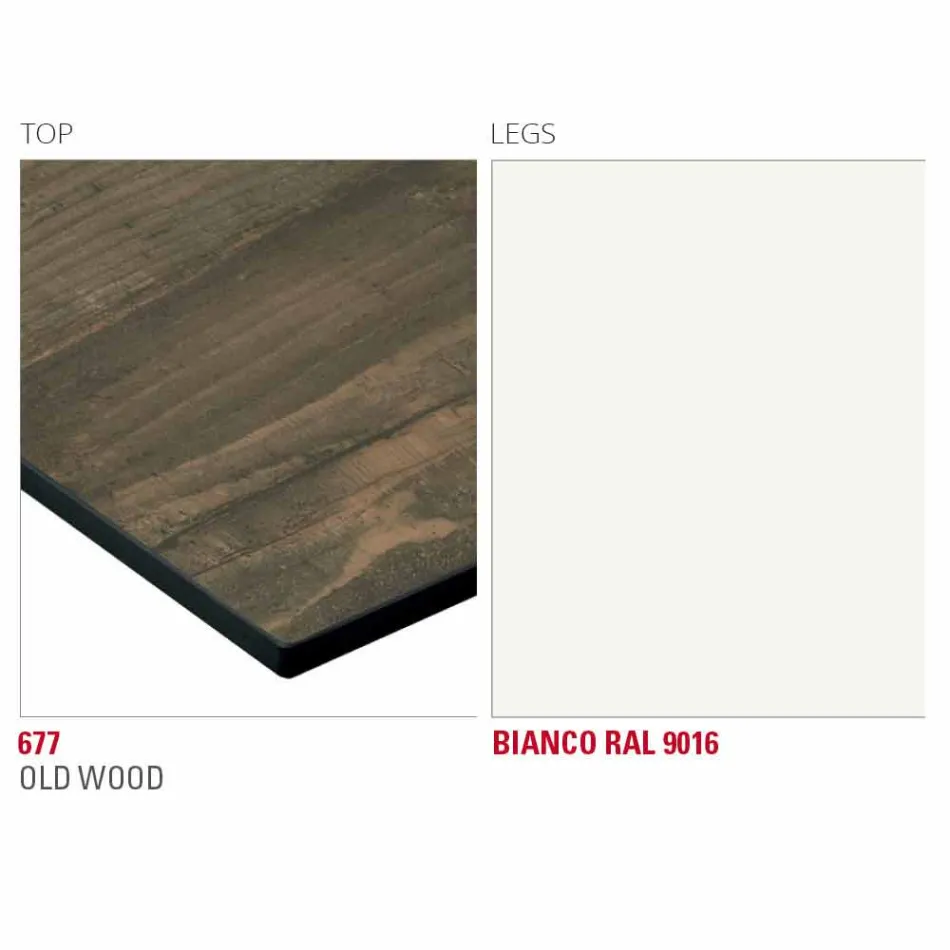 Mesa de Jantar com Tampo Hpl e Base Metálica Made in Italy - Aresto Viadurini