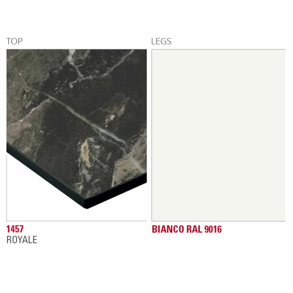 Mesa de Jantar com Tampo Hpl e Base Metálica Made in Italy - Aresto Viadurini