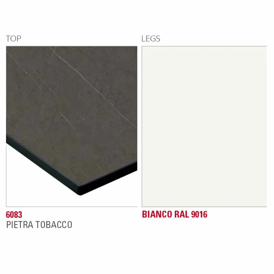 Mesa de Jantar com Tampo Hpl e Base Metálica Made in Italy - Aresto Viadurini