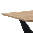 Mesa de Jantar com Tampo em Mdf Folheada a Carvalho - Helene Viadurini