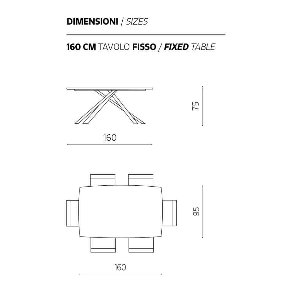 Mesa de Jantar com Tampo em Folheado de Carvalho Made in Italy - Antonino Viadurini