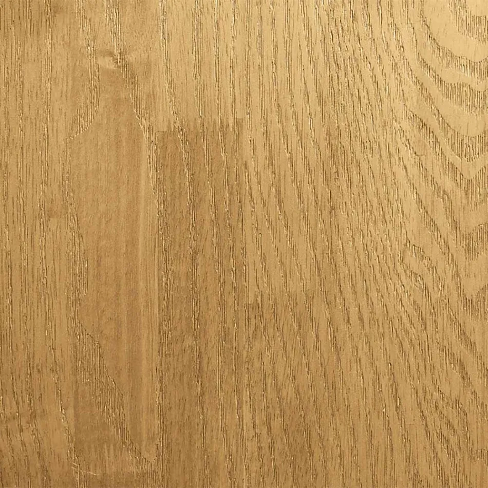 Mesa de Jantar com Tampo em Madeira Maciça Real e Base em Metal - Ibisco Viadurini