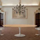 Mesa de Jantar com Tampo Folheado Oval Fabricado na Itália - Dólares Viadurini