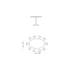 Mesa de Jantar com Tampo Oval em Laminado HPL Fabricado na Itália - Dólares Viadurini