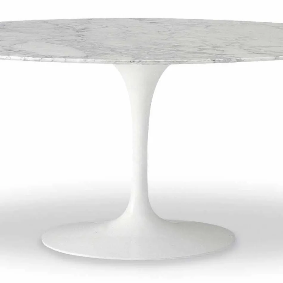 Mesa de Jantar com Tampo Oval em Mármore Made in Italy - Excelente Viadurini