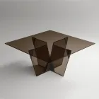 Mesa de Jantar com Tampo Quadrado e Base de Vidro Made in Italy - Tiseo Viadurini