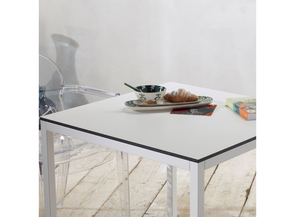 Mesa de Jantar com Tampo Quadrado em Estratificado Made in Italy - Rondo Viadurini