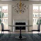 Mesa de Jantar com Tampo Redondo em Fenix de Alta Qualidade Fabricado na Itália - Dólares Viadurini