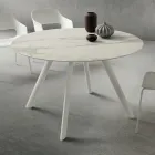 Mesa de Jantar com Tampo Laminado Redondo Fabricado na Itália - Lingotto Viadurini