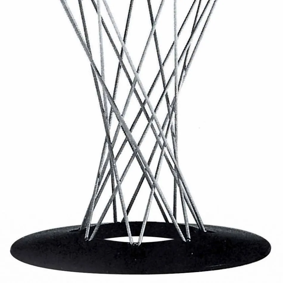 Mesa de Jantar com Tampo Redondo em Laminado Preto Made in Italy - Plaza Viadurini