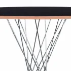 Mesa de Jantar com Tampo Redondo em Laminado Preto Made in Italy - Plaza Viadurini