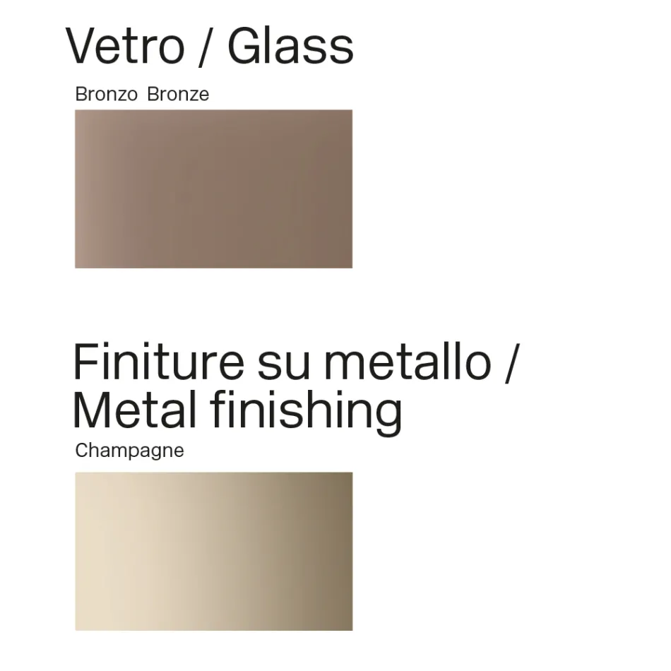 Mesa de jantar Opalia de 320 cm em vidro e metal, fabricada na Itália. Viadurini