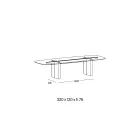 Mesa de jantar Opalia de 320 cm em vidro e metal, fabricada na Itália. Viadurini