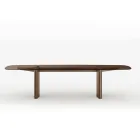 Mesa de jantar Opalia de 320 cm em vidro e metal, fabricada na Itália. Viadurini